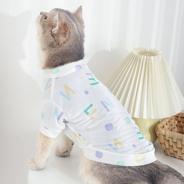 ເຄື່ອງນຸ່ງແມວ summer ຕ້ານ shedding vest Ragdoll cat dog ພາກຮຽນ spring ດູໃບໄມ້ລົ່ນ kitten kitten cat pet summer ພາກບາງ