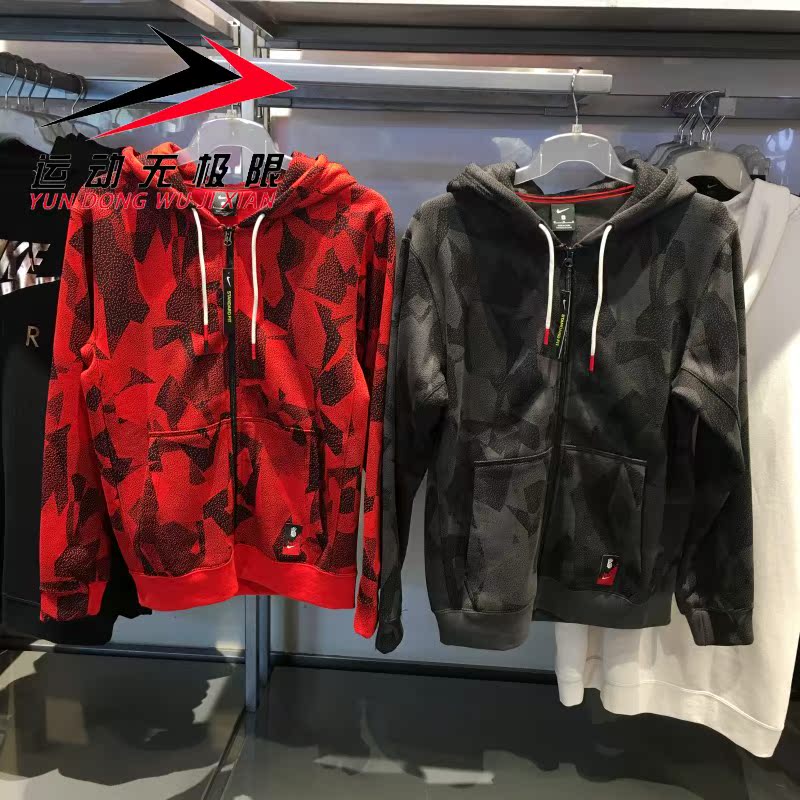 Mùa xuân 2019 Áo khoác Nike thể thao nam và ngụy trang giải trí cộng với áo khoác nhung ấm AJ3386-010-657-102 - Áo khoác thể thao / áo khoác áo khoác thể thao nam adidas