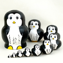 Matryoshka 10-layer penguin shaking matryoshka educational toy gift Creative handicrafts with national characteristics