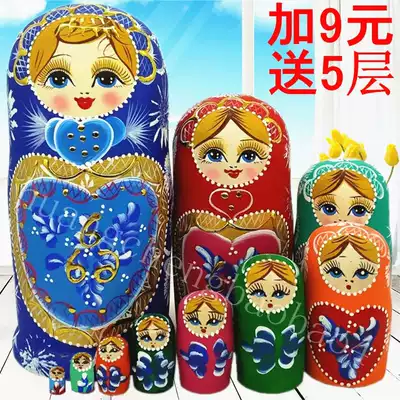 Matryoshka 10-layer Russian characteristic air-dried basswood handmade creative color gift toy 0300