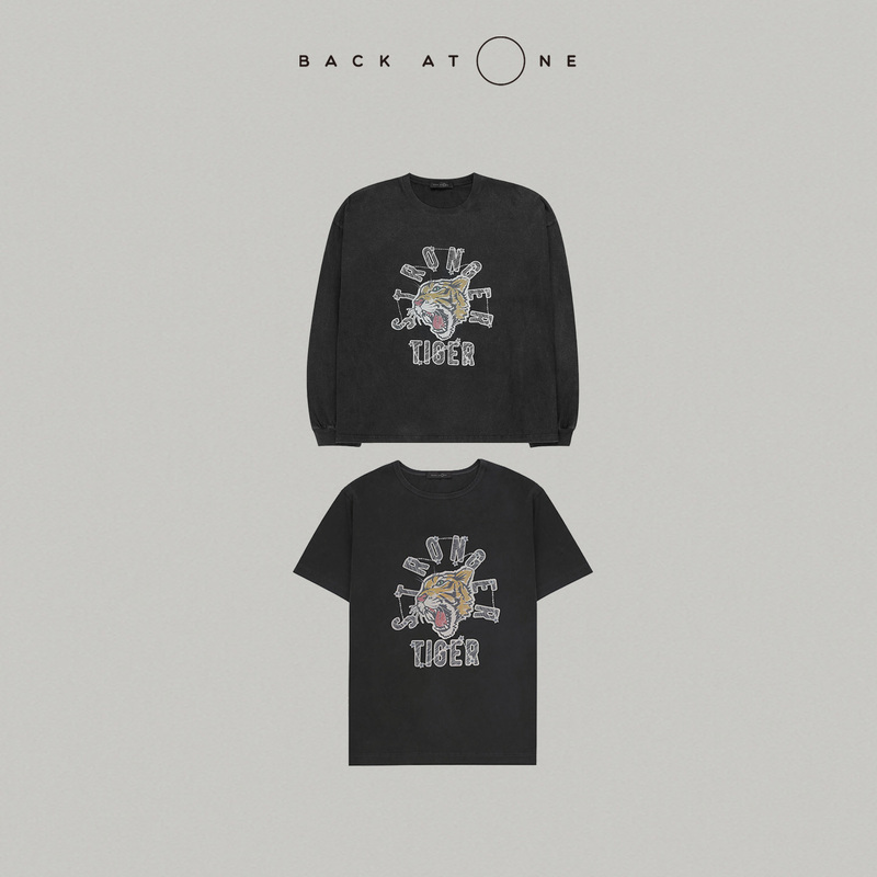 Backatone “Tiger Roar Vintage” Lazy Printed T-Shirt Short Sleeve Cotton Round Neck Relaxed Style Women's Clothing