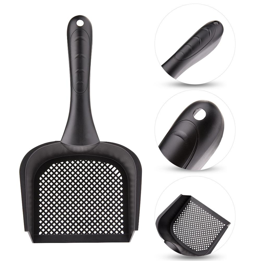 Cát xẻng cát khẩu độ 2,5 * 2,5mm lỗ nhỏ mèo xả rác xẻng thỏ cát xẻng thỏ xử lý dài mèo xả rác - Cat / Dog Beauty & Cleaning Supplies lược furminator