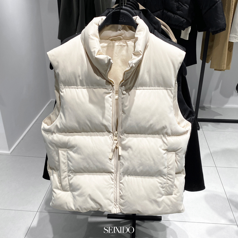Cabinet 399! New Autumn and Winter Men's Slim-Fit Stand-Up Collar Sleeveless Cotton Vest 0029440 707 Thick Vest Jacket