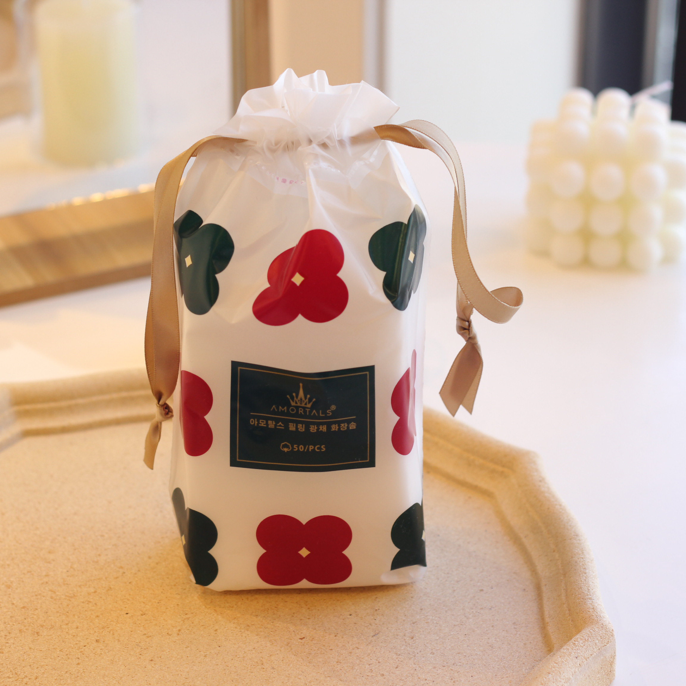 Amortals Ermu grape double-sided pure cotton makeup cotton women's makeup remover cotton wet compress dry and wet dual-use 50 pieces