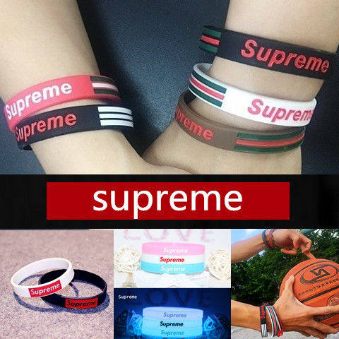supreme sports bracelet male and female silicone handring rubber lovers handmade female Korean version nba basketball bracelet large size