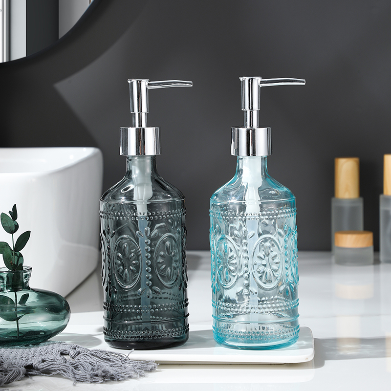 Handwashing Liquid Bottle Glass Upscale Hotel Shampoo water body lotion Bath Lotion Bottle home Makeup Room Split Bottle Press Bottle
