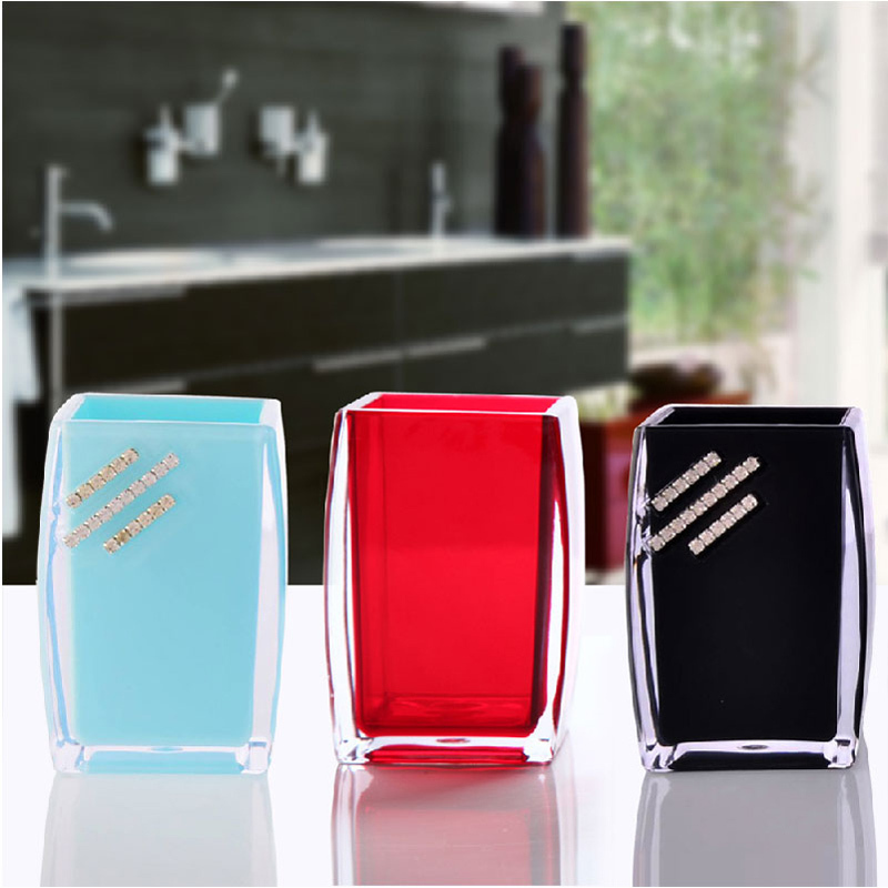Mouthwash cup Toothbrush cup Tooth cylinder inlaid diamond pressure Keli wash cup cup holder Fashion creative couple brushing cup newlywed