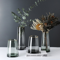 Nordic light and luxurious transparent glass vase Living room table Creative Decorative Pendulum dry Flower Bottle Fashion minimalist Flowers Bottle