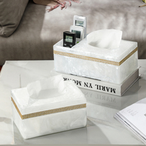 Nordic minimalist tissue box drawing paper box resin black and white creative fashion tissue drawing living room coffee table paper tube ornaments