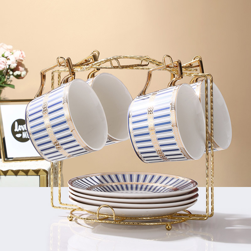 Coffee cup suit household simple ceramic tea set light luxury afternoon tea cup creative dish spoon of Mark cup