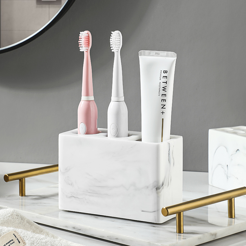 Nordic electric toothbrush toothpaste rack home bathroom multi-functional toothbrush barrel washing dental storage shelf