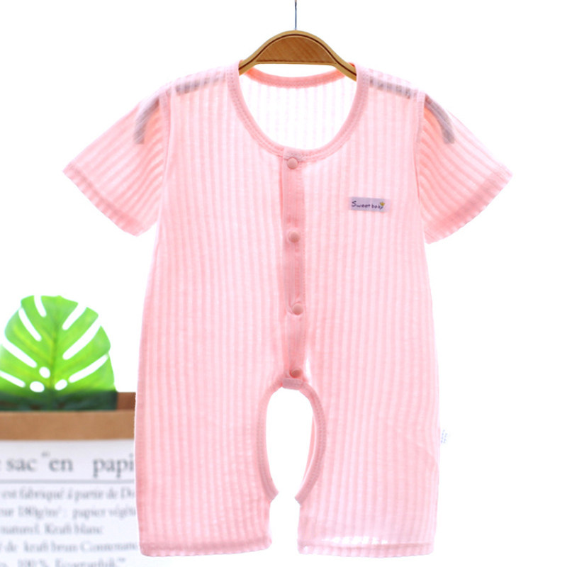 Baby short sleeve jumpsuit baby cotton summer baby thin pajamas ha newborn clothes spring and summer