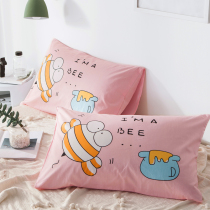 Childrens cotton pillowcase One pair of printed cotton pillowcase adult single pillow cartoon liner pillow sleeve