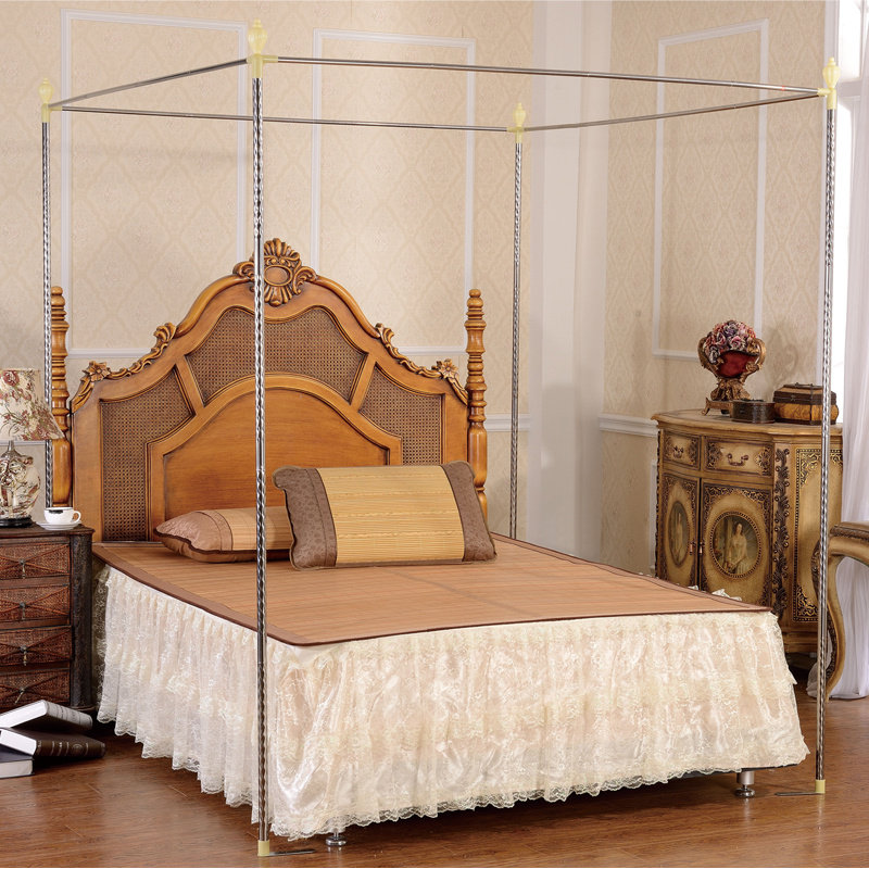 Floor mosquito net rack stainless steel bracket accessories single buy thickened thickened 1 5m bed 1 8m pole household 2 0m