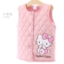 Hello Kitty cô gái mùa xuân và mùa thu vest cotton tinh khiết phong cách phương tây vest cô gái trẻ em chần bông mùa đông ấm áp thời trang áo vest - Áo ghi lê Áo ghi lê