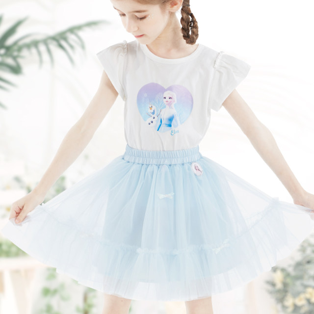 ເດັກຍິງ skirt Disney summer skirt Elsa summer dress Princess dress tutu skirt ເດັກນ້ອຍຂະຫນາດໃຫຍ່ gauze skirt ເຄື່ອງນຸ່ງຫົ່ມເດັກນ້ອຍ