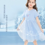 Платье принцессы Диснея для девочек, платье ледяной и снежной принцессы, летнее платье, новинка 2025 года, сетчатое платье, тонкое платье для девочек