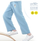 Детские штаны, летние тонкие шелковые джинсы, подходит для подростков, свободный прямой крой, детская одежда