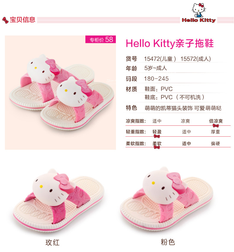 Chaussons enfants en autre HELLO KITTY pour été - semelle autre - Ref 1006828 Image 10