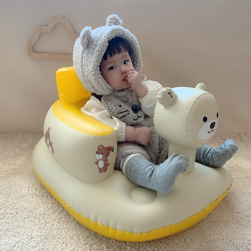 Baby Music Chair Baby Music Inflatable Small Sofa Sitting up God Ware Anti-Fall Back 6 months Training sitting bath stool
