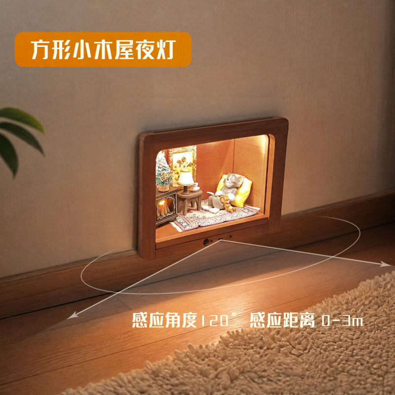 Weak Current Meter Box Door Hole Jerry's Cabin 86 Box Mouse Hole Human Body Sensor Night Light Figurine Decorative Light