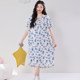 Summer thin women's cotton silk nightgown fat mm loose large size maternity rayon home wear pajamas dress