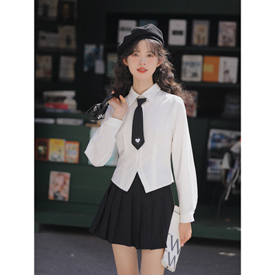 taobao agent Autumn shirt, sexy long-sleeve, short fitted top