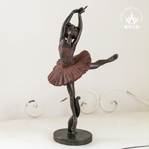 American rural Nordic people like antique copper resin crafts make old decorations retro ballet girls