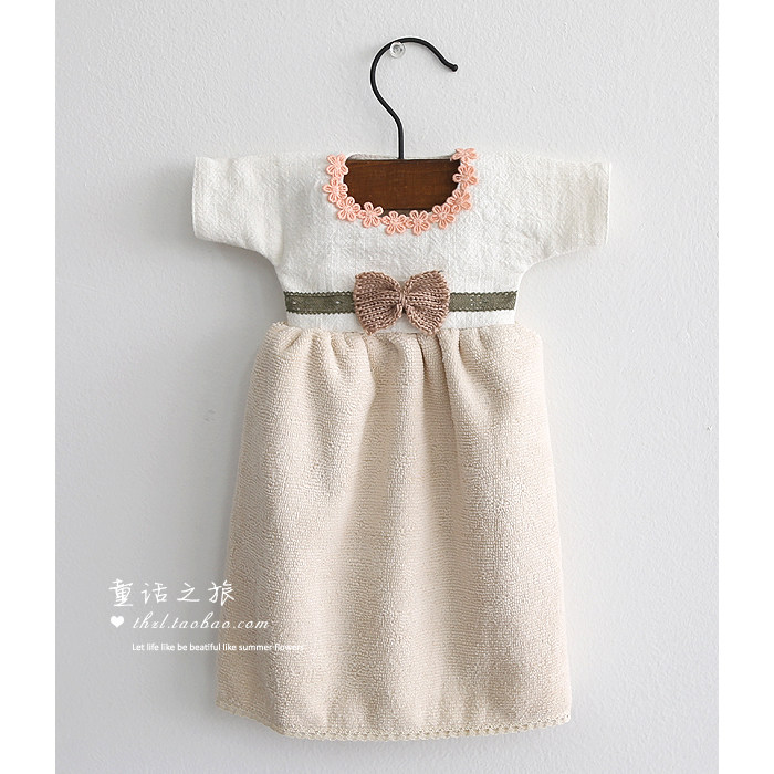 Korea Import Buyi Creative Home Hanging Nordic Absorbent Towel Cute Bow Tie Skirt Rub Hand Towel