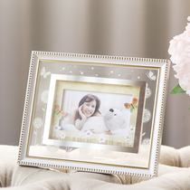 Hui Tai Literature Simple Modern 6 - inch Real Girl Flower Solid Crystal Stage Photo Frame Little Daisies Glass