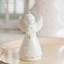 Home decorations European style ceramic flower fairy bedroom creative cute angel girl swing parts