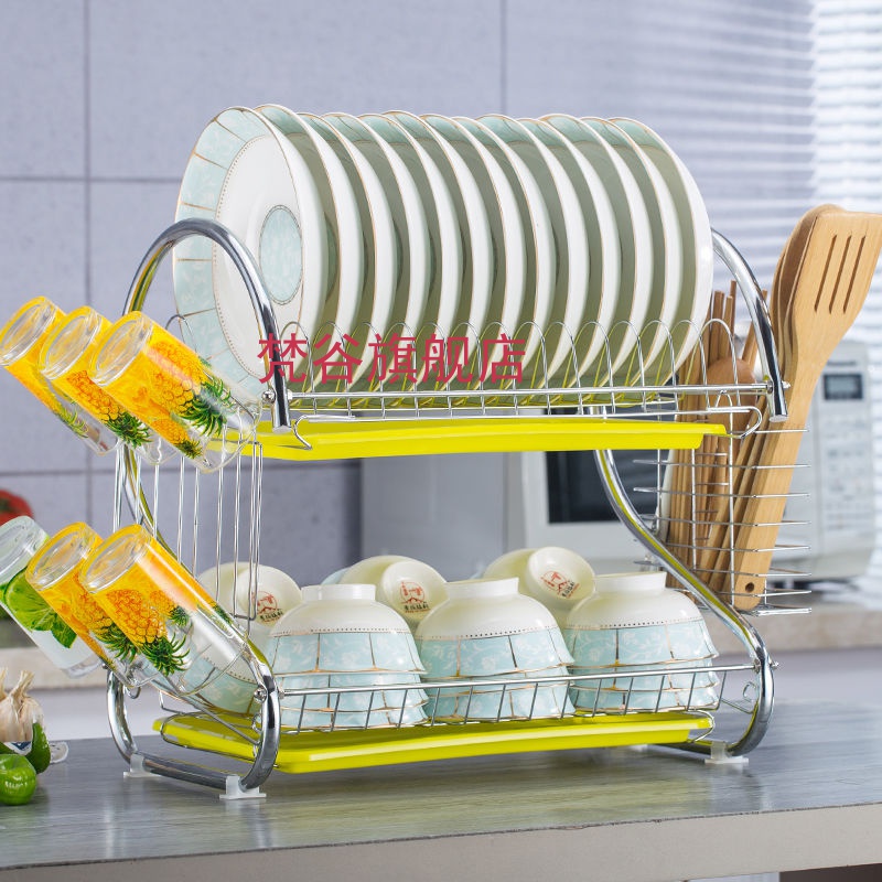 Double bowl kitchen drop shelf sink hang put the dishes chopsticks plate receive a case storage shelves