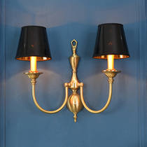 American all-copper wall lamp Bedside wall lamp Simple bedroom living room aisle Designer creative retro all-copper lamps