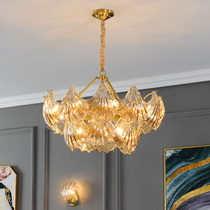  Postmodern simple light luxury shell lamps Designer restaurant lights American creative personality living room bedroom all copper lights