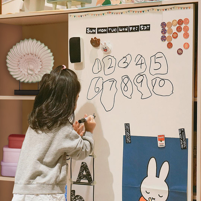 Comparable bear solid wood children's drawing board magnetic writing home bookshelf baby graffiti water pen can wipe toddler storage cabinet