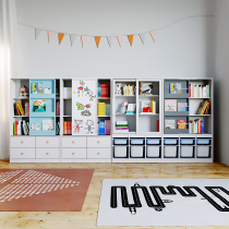 Comparable Bear solid wood childrens bookshelf storage rack integrated large capacity baby toy classification storage bookcase picture book rack