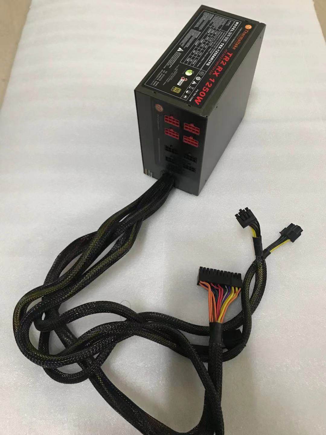 tt power supply 1250w gold medal 10 graphics cards 6 2p Double cpu8 8p Half-module 14cm mute wide voltage