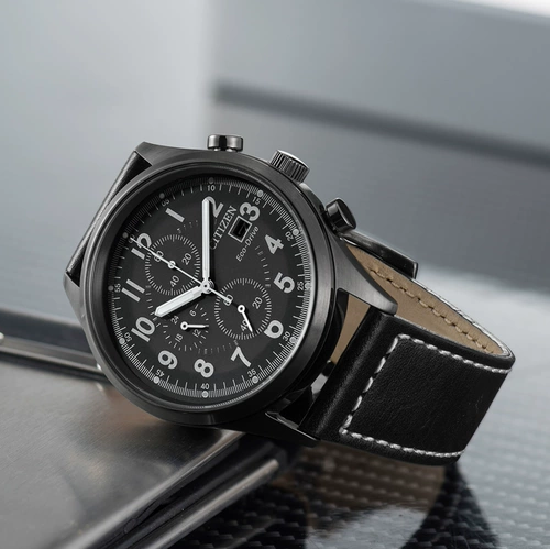 Водонепроницаемый кожаный ремешок для часов, мужские часы, официальный продукт, трехчасовой хронограф