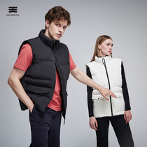 Outdoor winter windproof thickened goose down stand-up collar goose down vest for men and women short commuting loose waistcoat