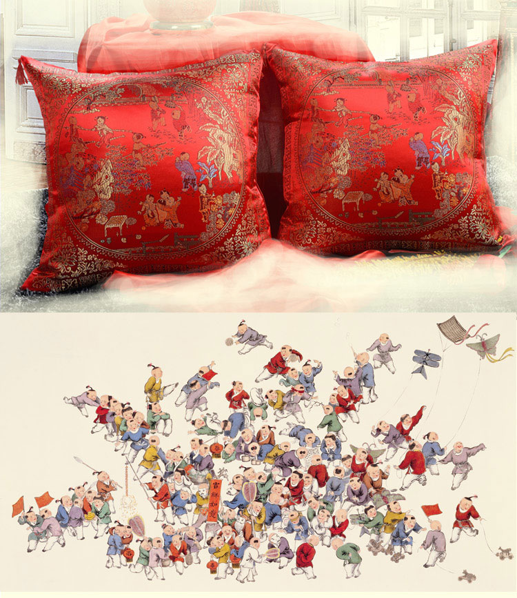 Sofa cưới Trung Quốc ôm gối lớn màu đỏ hifu từ đệm bao gồm giường cưới tựa lưng đặt không có lõi 55 gối tựa lưng ghế gỗ