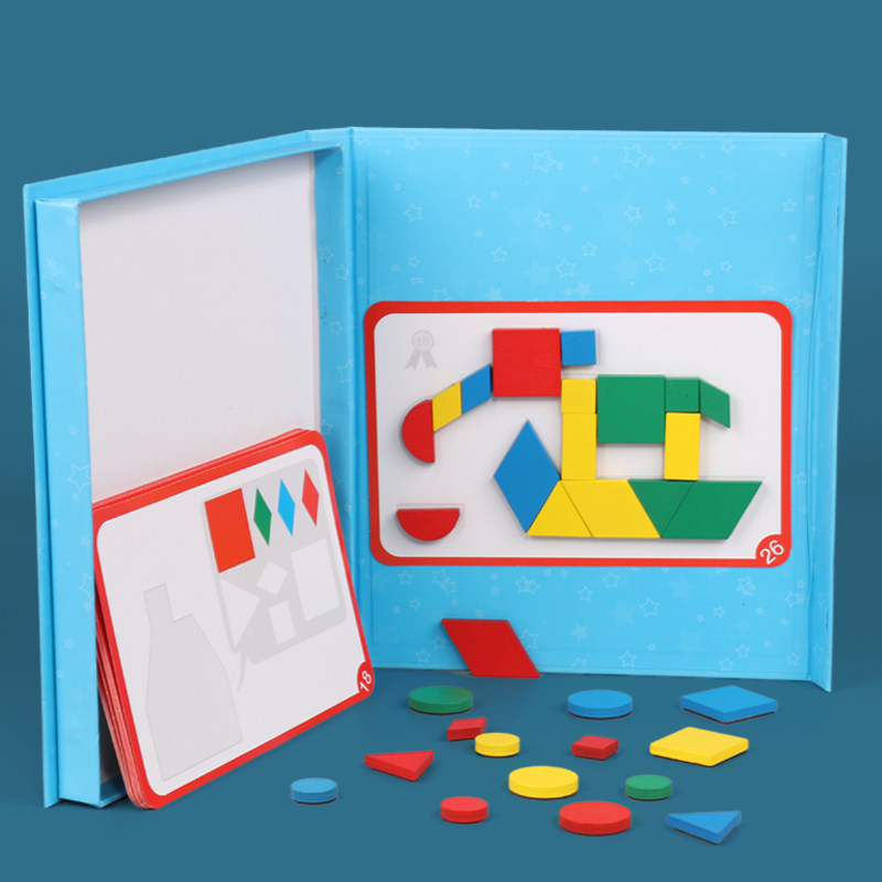 Children's baby early teaching wisdom magnetic puzzle boys and girls building wood kindergarten seven chocolate intelligent toys