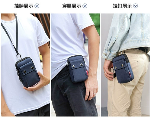 Túi điện thoại di động 5,5 inch 6 inch mới túi nhỏ người đàn ông vai túi mặc vành đai túi điện thoại túi nhỏ hoang dã táo