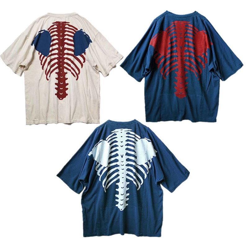 擺渡人Jp!kapital 平田和宏20ss 新款骨頭落肩oversize拼接短T三