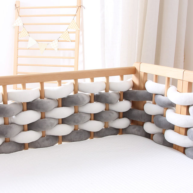 Crib Twist Bed Surround Soft Pack Newborn Children's Spliced ​​​​Bed Enclosure Guardrail Side DIY Twist Decorative Anti-collision Strips