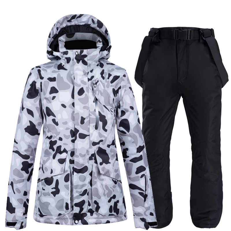 Snowboard suits women's suits men's ski pants windproof waterproof warm thickening winter snow town travel snow suits