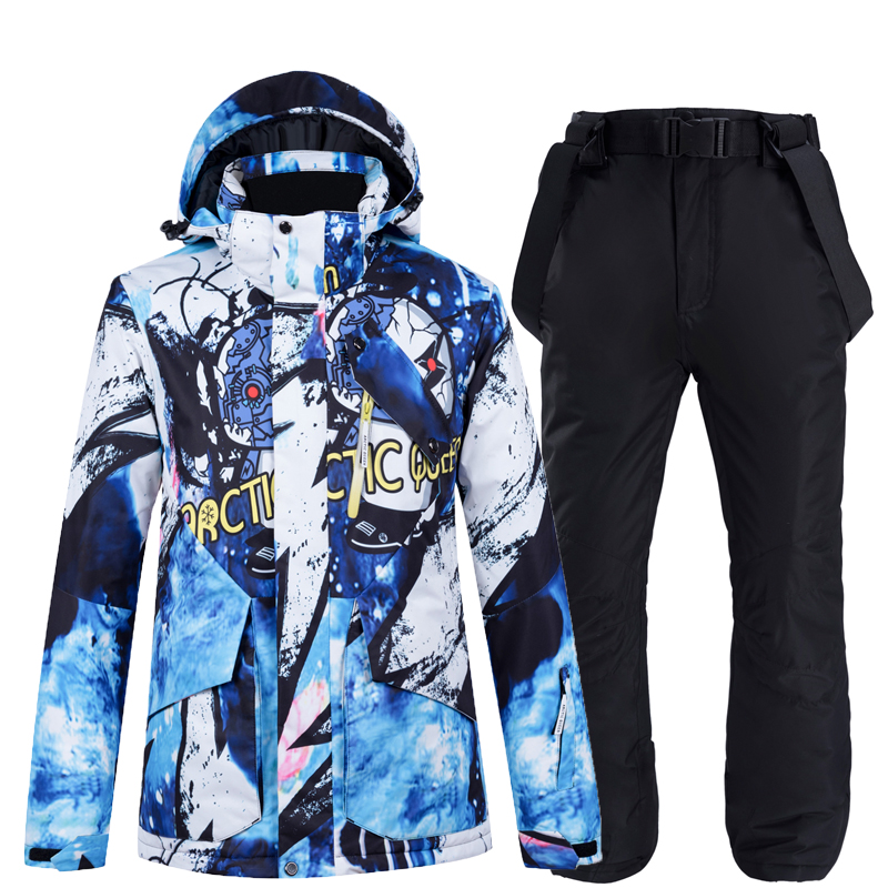 Single Board Ski Suit Men Suit Winter Outdoor Windproof waterproof and warm thickened Ski Pants Ski Suit Suit