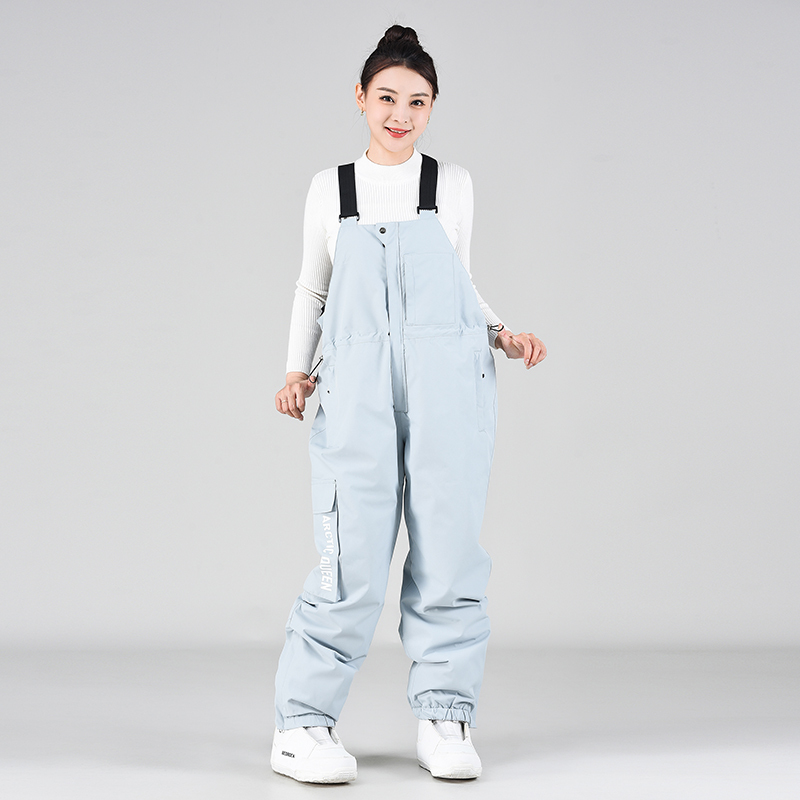 Ski Pants for Women and Men, One-Piece Bib Ski Pants, Winter Windproof, Waterproof, Warm Snowboard Pants, Loose Fit