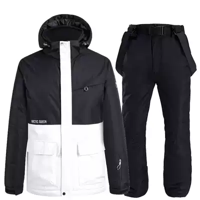 New ski suit set men's and women's snowboard double ski pants winter outdoor windproof Waterproof warm and thick