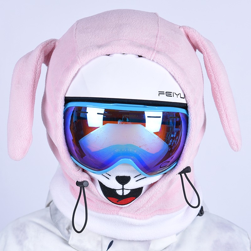 Ski headgear cap mask anti-chill and warm little animal safety helmet hat headgear male and female child ski protective face ski hat