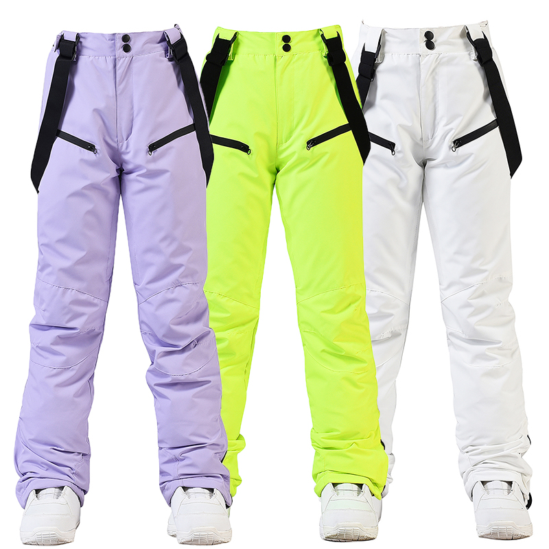 New ski pants male and female braces ski pants winter windproof, waterproof and warm thickened veneer double board ski pants-Taobao